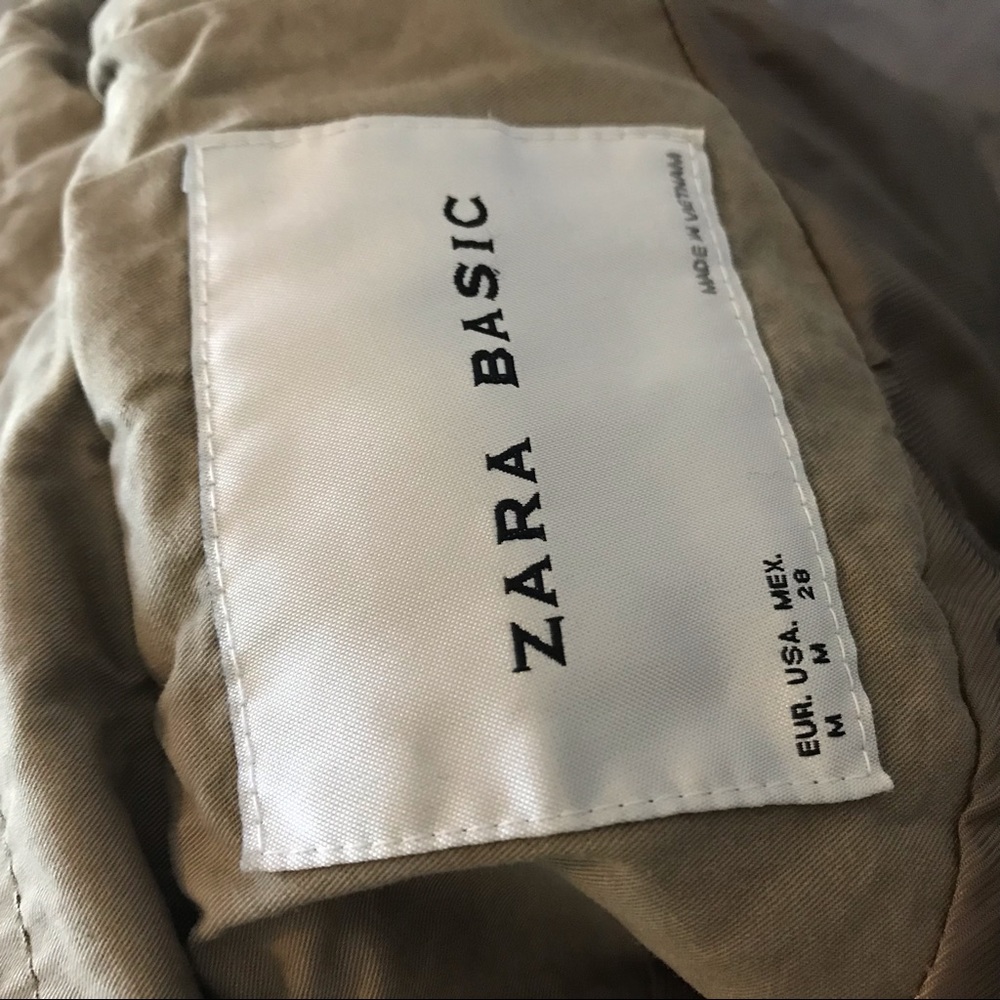 Zara Basic Army Green Utility Jacket Medium - image 5